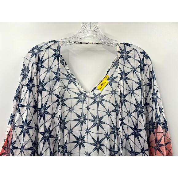 Roberta Roller Rabbit Women's Multicolor Cotton Geometric Swim Coverup One Size - Picture 3 of 8